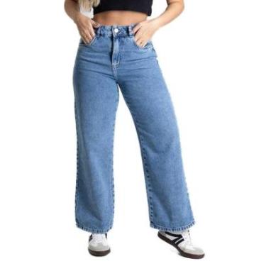 Imagem de Calça Jeans Sawary Wide Leg Petit - 280953 - Azul 44-Feminino