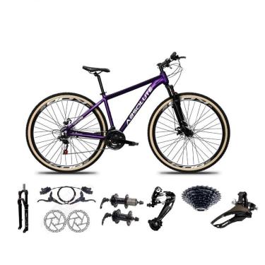 Imagem de Bicicleta Aro 29 Absolute Nero 5 Freio Hidráulico K7 27v Garfo Com Trava Pneu Com Faixa - Roxo Tam.15