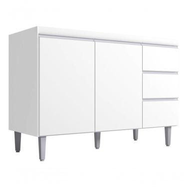 Imagem de Balcão Gabinete Andreia S/tp 120cm Branco. Cor Branco