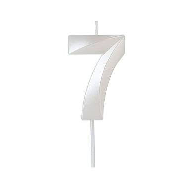 Imagem de VELA DESIGN BRANCO PEROLIZADA NUMERO 7