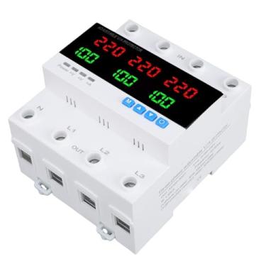 Imagem de Garosa Chave de Transferência Manual Automática 100A 4P, Seletor de Potência Duplo para Montagem Em Trilho DIN Com Microcontrolador para Grade Inversora de Gerador, Trifásico 50/60 Hz Com Proteção