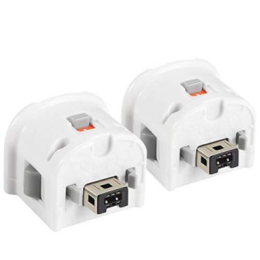 Imagem de Adaptador Wii Motion Plus, 2 pacotes de acessório de movimento atualizado para controle remoto Wii (branco)