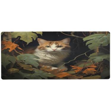 Imagem de Wassud Tapete de rato de gato fofo organizador de mesa para jogos grande teclado de computador tapete de rato tapete de mesa material de escritório 89,9 cm x 39,9 cm