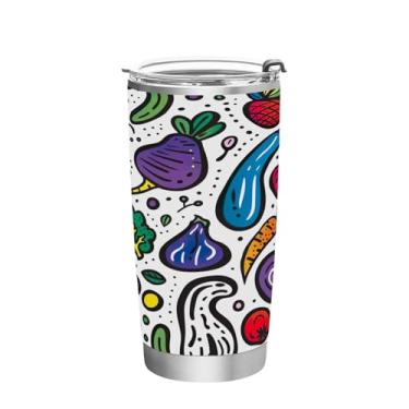 Imagem de Wassud Copo de 340 g com tampa e canudo de aço inoxidável de parede dupla com isolamento térmico para bebidas quentes e frias