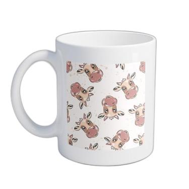 Imagem de Caneca Xícara De Café Porcelana 300ml Com Desenho De Vaca