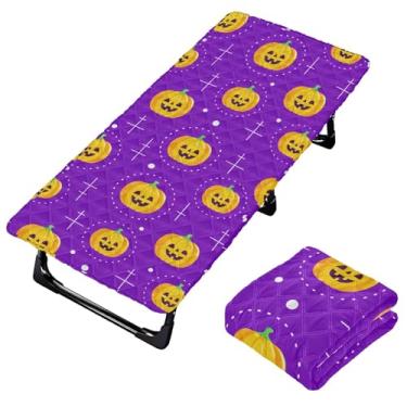 Imagem de Burbuja Lençol de berço Pumpkins para crianças, lençol de cochilo acolchoado portátil com faixa elástica para meninas e meninos, lavável na máquina, 63,5 x 127 cm