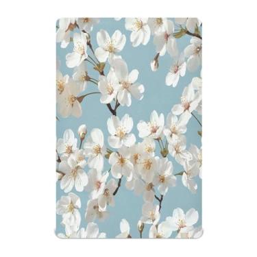Imagem de STAYTOP Lençol de berço com árvore de cerejeira branca para meninos e meninas, lençol com elástico para berço padrão e colchão infantil, de microfibra supermacia, 132 × 71 x 22 cm