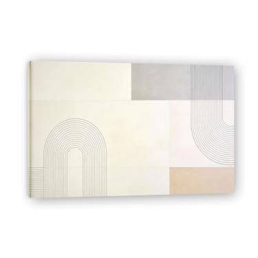 Imagem de Arte em tela minimalista Silent Peace: Serenidade tons neutros grande área em branco para decoração de espaço calmo 50 x 75 cm emoldurado