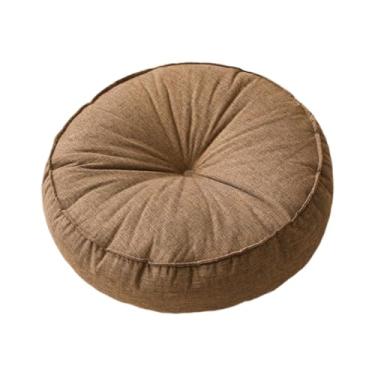 Imagem de XLWLLNJ Almofada Redonda para Chão, Assento, Cama Ou Cadeira de Meditação, Feita de Linho, Confortável E Respirável, Ideal para Sala de Estar, Quarto Ou Escri, Café, Tamanho real