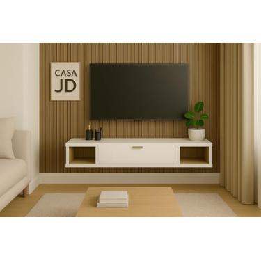 Imagem de Rack Para Tv Suspenso Home Bancada Versatta Flutuante Sala Quarto (Off White/Nature)