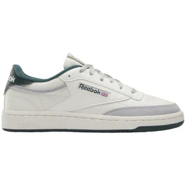 Imagem de Reebok Tênis Club C para meninas e meninos para crianças, crianças pequenas ou grandes, tênis para meninas ou meninos, Giz/cinza 1/verde gelo, 18