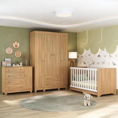 Imagem de Quarto De Bebê Completo Com Berço Americano 3 Em 1 Allegra Multimóveis