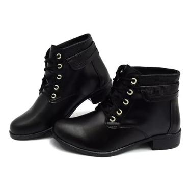 Imagem de Botinha Feminina Bota Cano Médio Salto Saltinho Brilhante Moda (36)