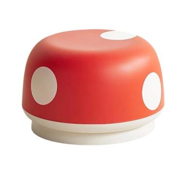 Imagem de Baoblaze Banquinho/Puf em Formato de Cogumelo, Estilo Desenho Animado, Estável e Portátil, Ideal para Descansar os Pés Sob a Mesa ou para Trocar Sapatos, Vermelho