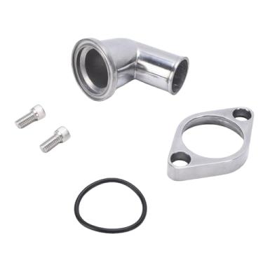 Imagem de Dpofirs Carcaça de Termostato de Pescoço de água de Alumínio Polido Giratório de 90 Graus para Motores SBC, Fácil Instalação para Chevy 265-502 V8's