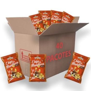 Imagem de Mandioca chips com sal Sertanitos 50g - 40 pacotes