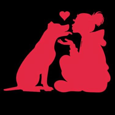 Imagem de 4 peças com capuz sentado Lady Pitbull Dog decalque de vinil adesivo de janela de carro, decoração de parede de caminhão para laptop para amantes de cães (vermelho)