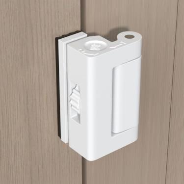 Imagem de INIRET Trava ajustável de reforço de porta de segurança doméstica, fechadura de porta de liga de zinco resistente, fechadura de porta de segurança à prova de crianças, dispositivo de segurança para