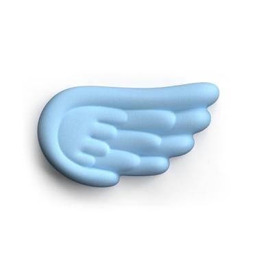 Imagem de Descanso de pulso de silicone para mouse com superfície lisa e base de poliuretano antiderrapante, descanso ergonômico de espuma de memória, almofada de apoio de pulso com asas de anjo fofas para