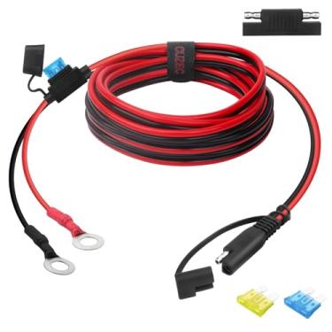 Imagem de CUZEC Terminal de anel 16 AWG de 1,8 m/1,8 m para conjunto de conexão/desconexão rápida, fusível de 15 A (CU10300B)