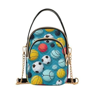 Imagem de Bolachas de gengibre em uma bolsa de ombro vermelha com zíper, bolsa tiracolo feminina, bolsa tiracolo feminina, Bolas esportivas - 1, One Size