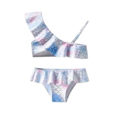 Imagem de Conjunto De Roupa De Banho De Sereia Para Meninas DXTON 2 Peças, Roupa
