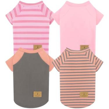 Imagem de XPUDAC Pacote com 4 suéteres confortáveis para cães, roupas para cães com mangas, pulôver para cães pequenos, médios e grandes, roupas para cães, meninos e meninas, roupas para gatos, 4GG