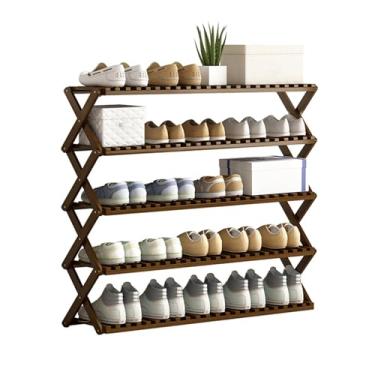 Imagem de LOERSS Sapateira de bambu, prateleira de sapatos de pé livre, sapateira para armário, prateleira multiuso, organizador de armazenamento de sapato, para saltos altos, treinadores, chinelos, na entrada