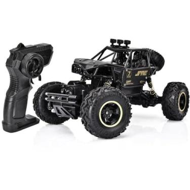 Imagem de Carro de Controle Remoto Off-Road 4x4, Monster Truck RC, Escala 1:16, Preto e Dourado, com Pneus Todo-Terreno