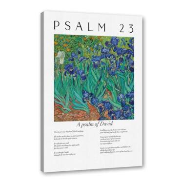 Imagem de Scripture Psalm Collection Monet Van Gogh Famosa pintura em aquarela impressa versículo bíblico pôster em tela decoração de parede de casa cristã (SKU8,27.9x35.6 cm = (28x35cm), emoldurado (tela