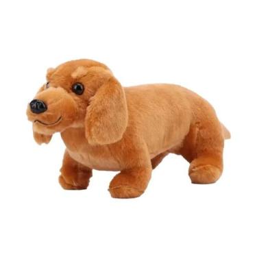 Imagem de Pelúcia De Dachshund Preto E Tan, Animal De Estimação Simulado, Presen