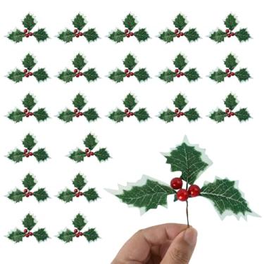 Imagem de Hagao Bagas falsas com folhas, frutas artificiais, espuma de plástico, árvore de Natal, flores de seda falsas, decoração de casa, festa, casamento, 20 peças