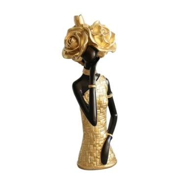 Imagem de Bothyi Estátua/Escultura de Deusa Africana, Obra de Arte Colecionável, Ornamento, Estatueta em Resina para Sala de Estar, Lareira, Estante ou Mesa, Comprimento 8.5 Cm