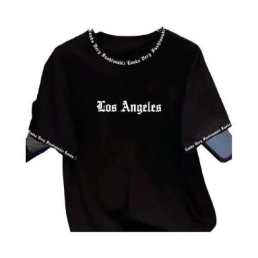 Imagem de Camiseta Casual Masculina De Verão Com Estampa 3D Em Letras, Estilo Am