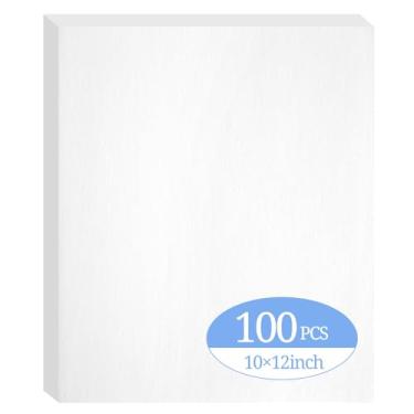 Imagem de Estabilizador de rasgar pré-cortado com 100 folhas de 25 x 30 cm para bordado à máquina | Base fácil de descascar para remendos, chapéus, macacões, vestuário e pequenos projetos de bordado