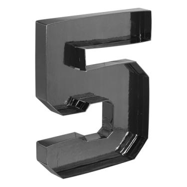 Imagem de PATIKIL Caixa de papel número 5 de papelão de 25,4 cm, recipiente preenchível para decoração de festa de aniversário de chocolate e doces, preto