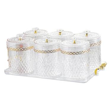 Imagem de IEUDNS Organizador de alimentos multifuncional com 6 potes hermética, Claro