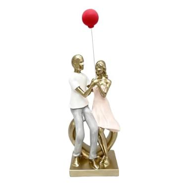 Imagem de KiBcsLic Estatueta decorativa minimalista de casal, escultura abstrata colecionável, ornamento de mesa para o Dia dos Namorados, ideal para escrivaninha ou, Style B