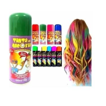 Imagem de Spray Para Colorir Cabelo Temporário várias Cores - Tinta da Alegria -