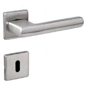 Imagem de Fechadura 454 St2 55mm Escovada Roseta Quadrada Lafonte - LaFonte Assa