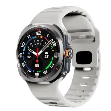 Imagem de FUKUZL Para samsung galaxy assista ultra cinta 47mm acessórios pulseira cinto esporte silicone correa pulseira para galaxy watch7 ultra pulseiras(Light grey)
