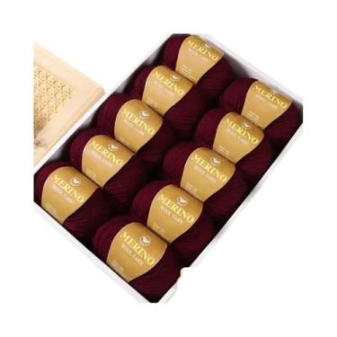 Imagem de Fio De Lã De Alpaca 500g 10 Meadas Médio-Fino 212 Para Tricô De Suéter