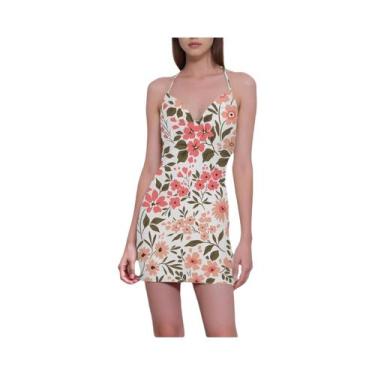 Imagem de Vestido Curto Floral De Verão Com Decote Halter Para Mulheres, Sexy, R