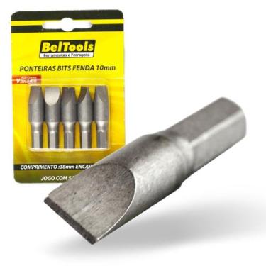 Imagem de Kit 5 Ponta Bit Fenda CV 38mm x 1/4 x 10,0mm Beltools