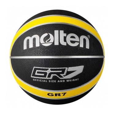 Imagem de Bola Molten Basketball Rubber Cover GR7 Preto/Amarelo-Unissex