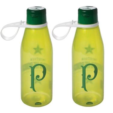 Imagem de 2 Garrafas Abre Fácil do Palmeiras Infantil e Adulto de 530ml para Águ