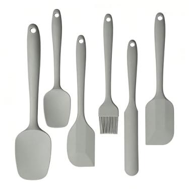 Imagem de Conjunto de ferramentas de silicone para assar 6 peças, espátula de mistura de cozinha, espátula, espátula de bolo, espátula de bolo, Grizzly