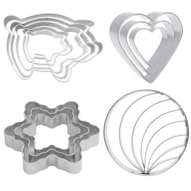 Imagem de Cortador de biscoito de porco de 12 peças, conjunto de moldes mistos de biscoito Puerquito, inclui formas de porco e floco de neve, perfeito para assar biscoitos e artesanato com argila