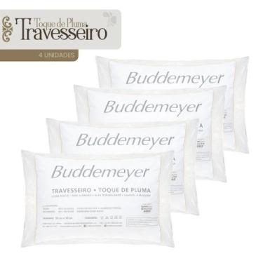Imagem de 4 Travesseiros Buddemeyer Toque Pluma 50x70 Algodão Branco