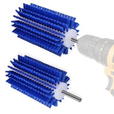 Imagem de GHWMYD Mini escova rotativa para arranhar animais para cuidar de cavalos, ovelhas, cabras, porcos, alivia a coceira nas costas, remove parasitas nocivos/pele morta/queda de pelos, haste de 1,5 cm, 2